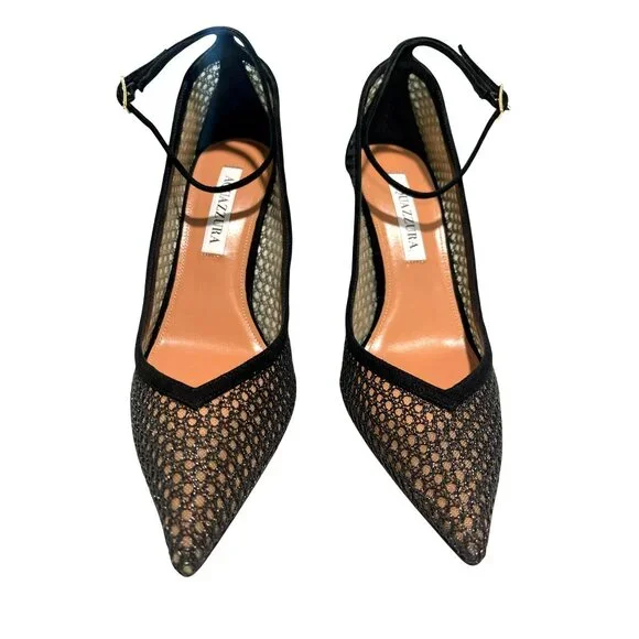 Aquazzura Black Mesh Heels - Picture 2 of 9
